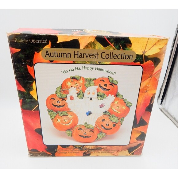 Gift Innovations Ghost and Pumpkin Wreath Talking Wall Decoration Non Working - Picture 11 of 13
